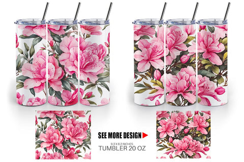 Tumbler Wrap Azalea Seamless Pattern Sublimation artnoy 