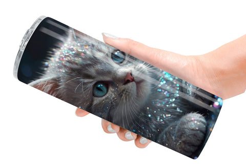 Tumbler Wrap Baby Cat Glitter Sublimation artnoy 
