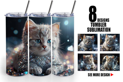 Tumbler Wrap Baby Cat Glitter Sublimation artnoy 
