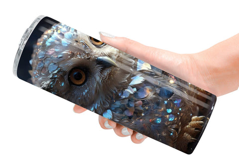 Tumbler Wrap Baby Owl Glitter Sublimation artnoy 