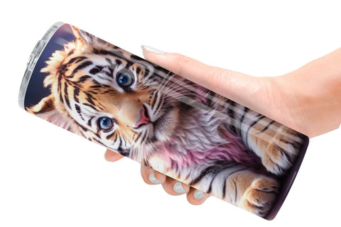 Tumbler Wrap Baby Tiger and Flower Sublimation artnoy 