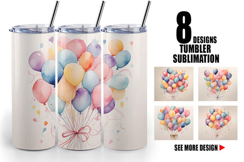 Tumbler Wrap Balloon Bouquet Sublimation artnoy 