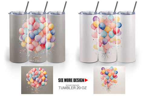 Tumbler Wrap Balloon Bouquet Sublimation artnoy 