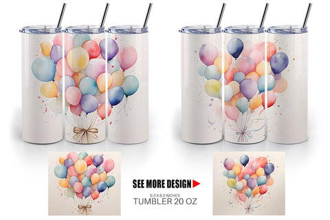 Tumbler Wrap Balloon Bouquet Sublimation artnoy 