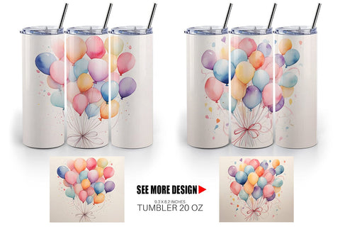 Tumbler Wrap Balloon Bouquet Sublimation artnoy 