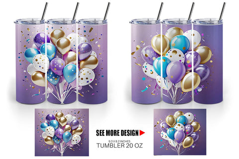 Tumbler Wrap Balloons Sublimation artnoy 