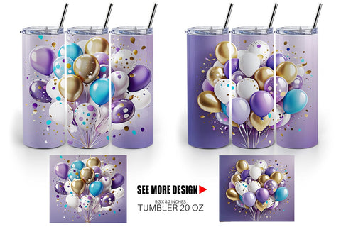 Tumbler Wrap Balloons Sublimation artnoy 