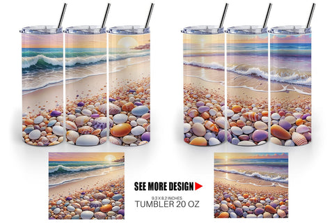 Tumbler Wrap Beach Summer Sublimation artnoy 