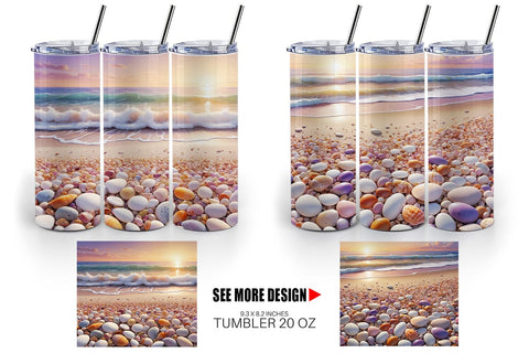Tumbler Wrap Beach Summer Sublimation artnoy 