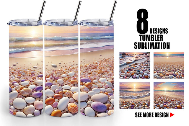 Tumbler Wrap Beach Summer Sublimation artnoy 