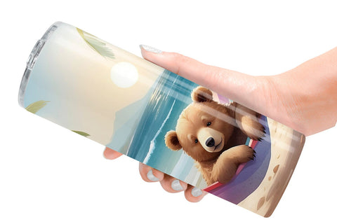 Tumbler Wrap Bear in Summer Hammock Sublimation artnoy 