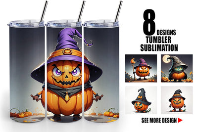 Tumbler Wrap Big Scary Pumpkin Sublimation artnoy 