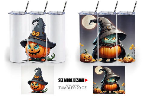 Tumbler Wrap Big Scary Pumpkin Sublimation artnoy 