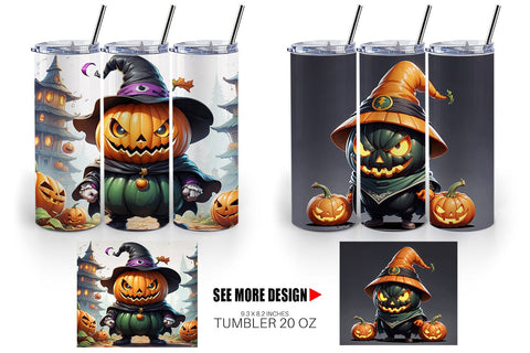 Tumbler Wrap Big Scary Pumpkin Sublimation artnoy 