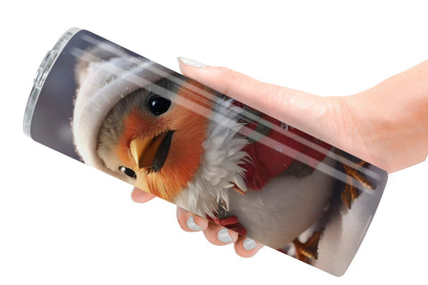 Tumbler Wrap Bird Robin Christmas Sublimation artnoy 