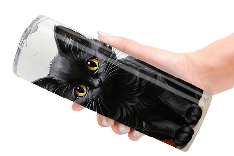 Tumbler Wrap Black Cat Painting Sublimation artnoy 