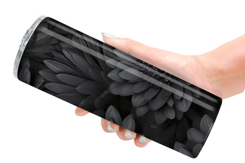 Tumbler Wrap Black Flowers Sublimation artnoy 