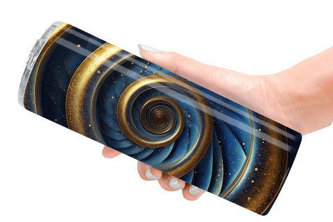 Tumbler Wrap Blue and Gold Vortex Sublimation artnoy 