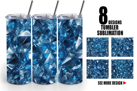 Tumbler Wrap Blue Crystal Sublimation artnoy 