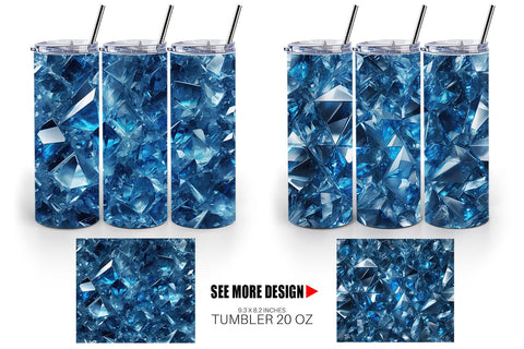 Tumbler Wrap Blue Crystal Sublimation artnoy 