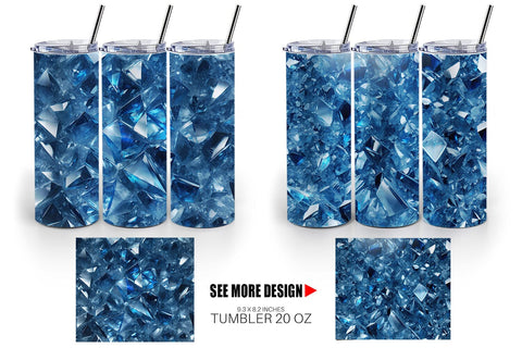 Tumbler Wrap Blue Crystal Sublimation artnoy 
