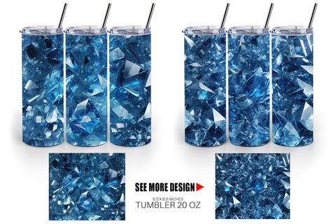 Tumbler Wrap Blue Crystal Sublimation artnoy 
