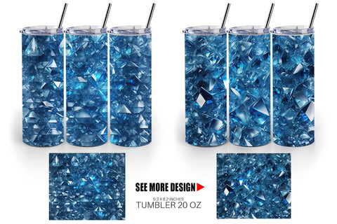 Tumbler Wrap Blue Crystal Sublimation artnoy 