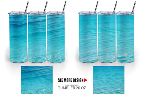 Tumbler Wrap Blue Sea Sublimation artnoy 