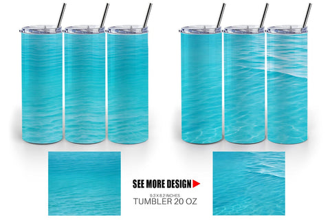Tumbler Wrap Blue Sea Sublimation artnoy 