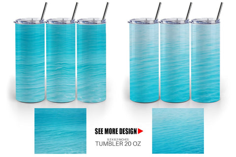 Tumbler Wrap Blue Sea Sublimation artnoy 