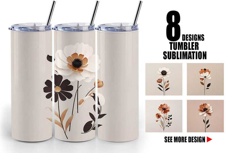 Tumbler Wrap Boho Flower Sublimation artnoy 