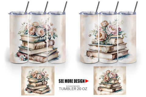 Tumbler Wrap Book Stack Sublimation artnoy 