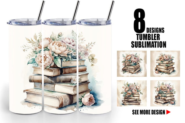 Tumbler Wrap Book Stack Sublimation artnoy 