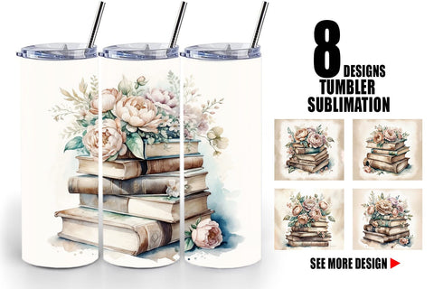 Tumbler Wrap Book Stack Sublimation artnoy 