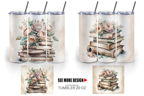Tumbler Wrap Book Stack Sublimation artnoy 