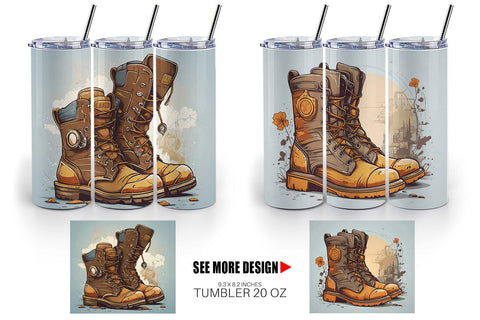 Tumbler Wrap Boots Vintage Sublimation artnoy 