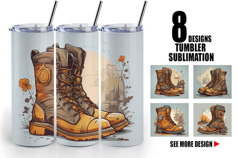 Tumbler Wrap Boots Vintage Sublimation artnoy 