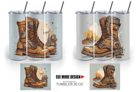 Tumbler Wrap Boots Vintage Sublimation artnoy 