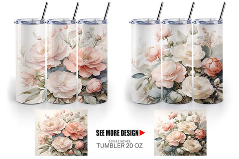 Tumbler Wrap Botanical Floral Sublimation artnoy 