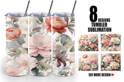Tumbler Wrap Botanical Floral Sublimation artnoy 