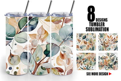 Tumbler Wrap Botanical Organic Pattern Sublimation artnoy 