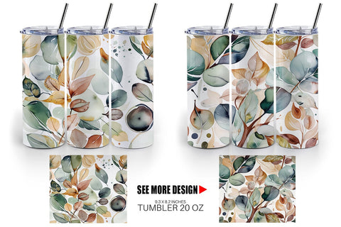 Tumbler Wrap Botanical Organic Pattern Sublimation artnoy 