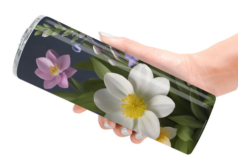 Tumbler Wrap Botanical Spring Flowers Sublimation artnoy 