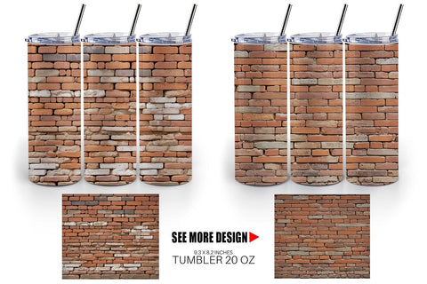 Tumbler Wrap Brick Wall Sublimation artnoy 