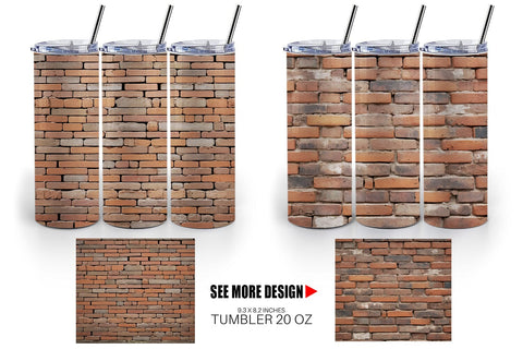 Tumbler Wrap Brick Wall Sublimation artnoy 