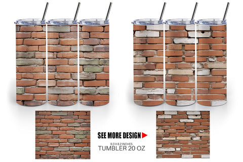 Tumbler Wrap Brick Wall Sublimation artnoy 