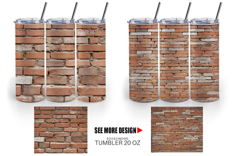 Tumbler Wrap Brick Wall Sublimation artnoy 