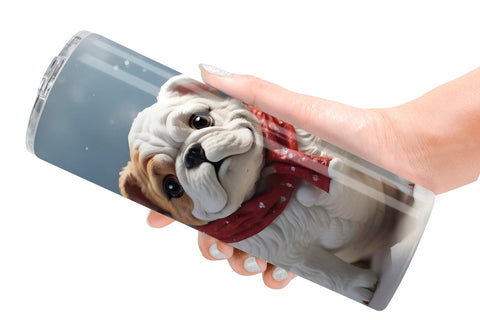 Tumbler Wrap Bulldog Christmas Sublimation artnoy 
