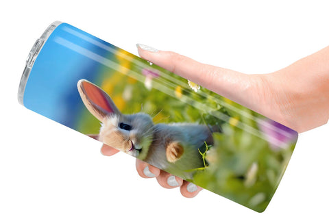 Tumbler Wrap Bunny and Daisies Sublimation artnoy 