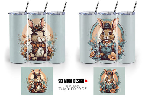 Tumbler Wrap Bunny and Flower Sublimation artnoy 